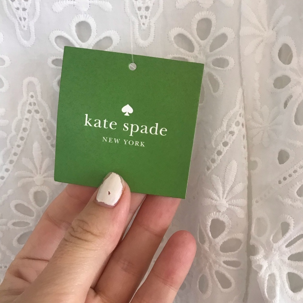 Kate Spade Eyelet Shift Dress White - Picture 6 of 8